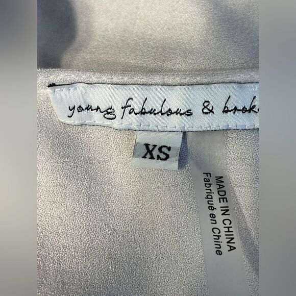 YOUNG FABULOUS & BROKE Grey Kimono Top Blouse NWT - Picture 5 of 8